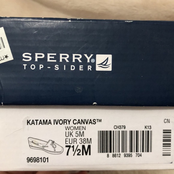 Sperry Women’s Katama Canvas Shoes, Size 8, Ivory/Light cream, jute-wrapped sole - Picture 7 of 7